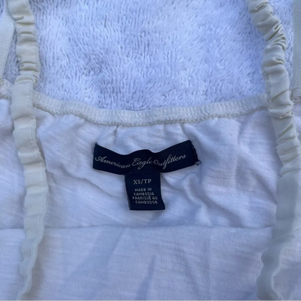 American Eagle White Lace Trim Cami Tank Top Size XS Spaghetti Strap Summer Top - Image 6