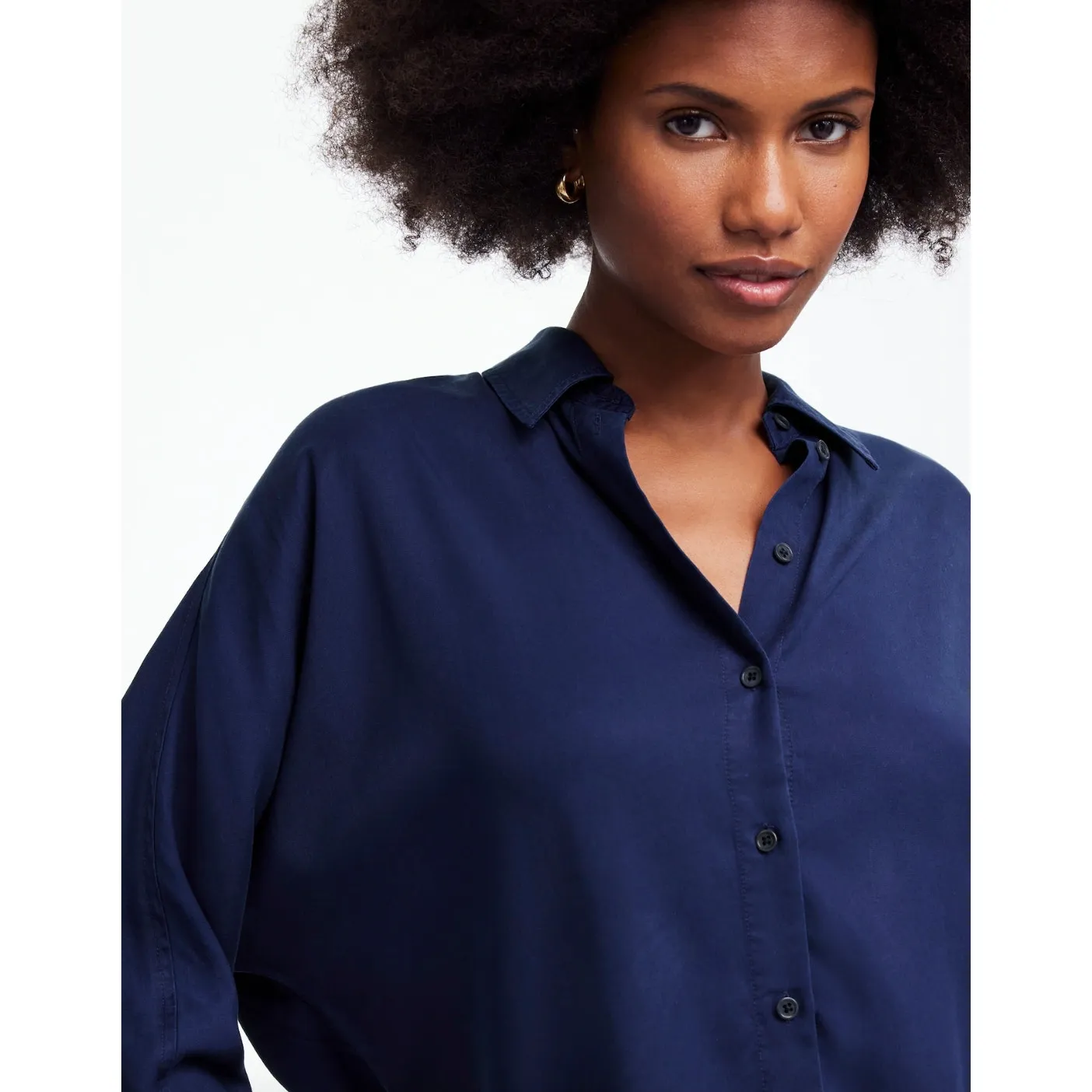 Madewell Relaxed Dolman Button Up Shirt True Midnight Navy Lyocell XS NWT - Image 4