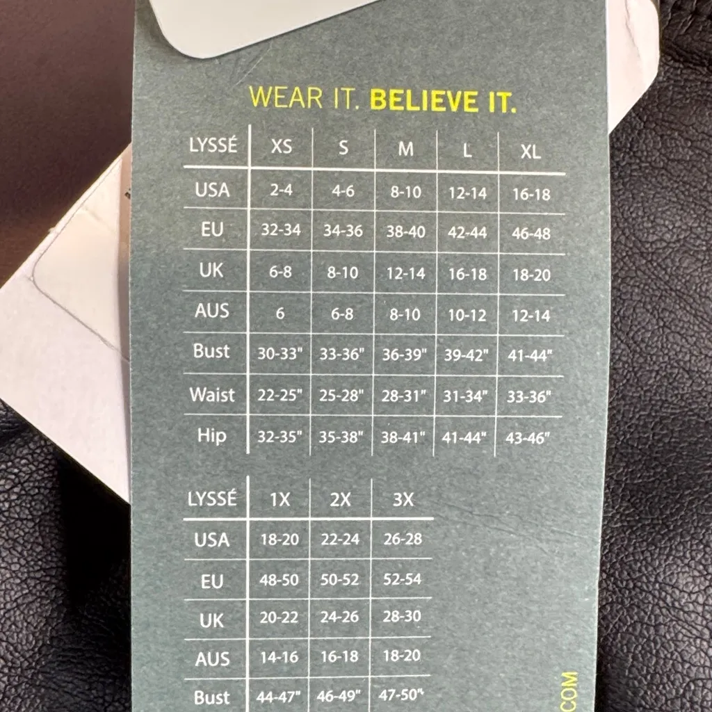 Lysse NWT Black Vegan Faux Leather Hih Waist Pull On Leggings Pants Size XL - Image 3