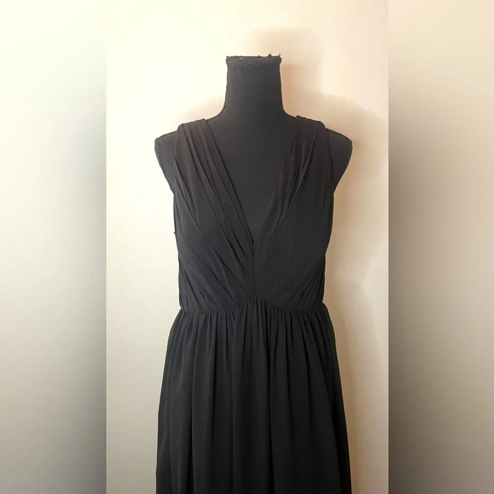 Azazie- Black Maxi dress V-neck back and open V-neck front Size A10 - Image 7