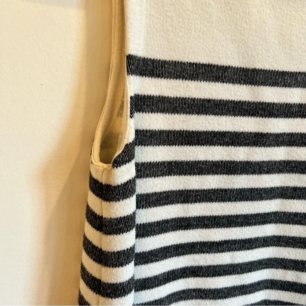 Anthropologie Moth Gray & White Striped Mock Neck Sleeveless Sweater | S - Image 6