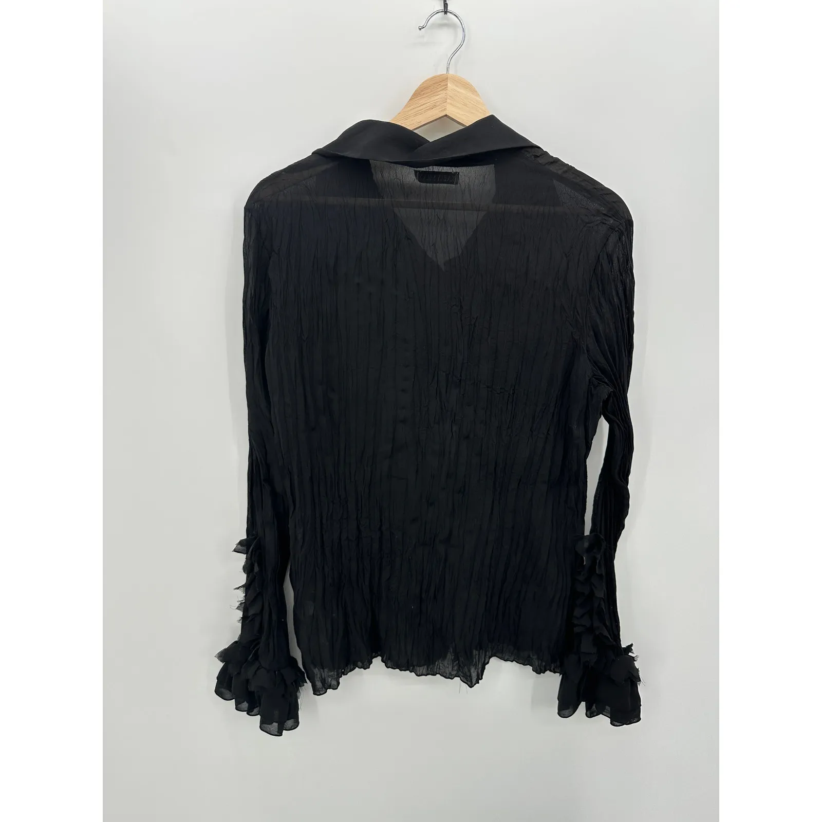 Kaelyn Max Top Womens Size L Black Ruffle Edwardian Y2K Coquette Grunge Witchy Size L - Image 2