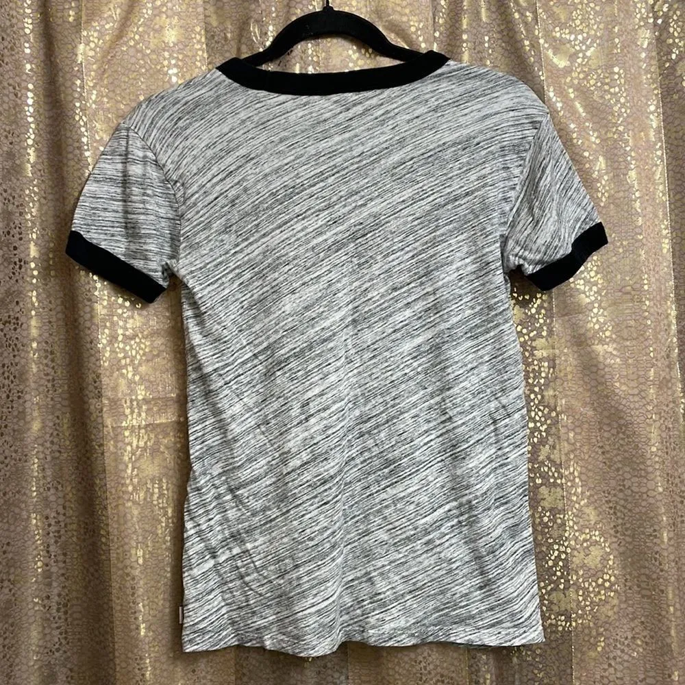 PINK Victorias Secret marled Heather gray Holla Daze sequin ringer t-shirt, XS - Image 5