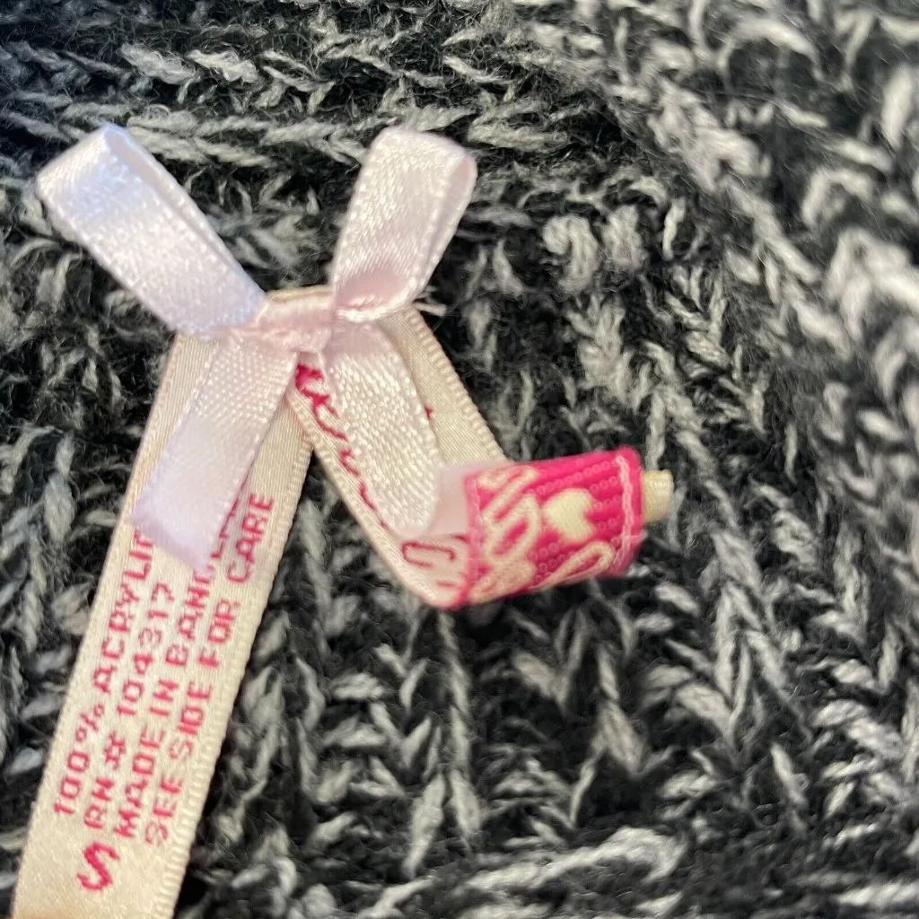 Derek Heart Chunky Knit‎ Cardigan Sweater Juniors Size S Gray 2 Button High Neck - Image 9