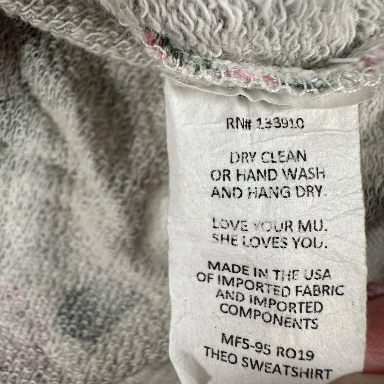 Show Me Your Mumu Theo Sweatshirt Pink Roses Women's Small Crew Neck Long Sleeve - Image 7