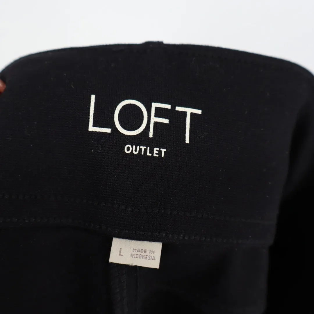 Loft Outlet Leggings Womens Large Black Stretch Knit Workwear Cropped Yoga - Image 3