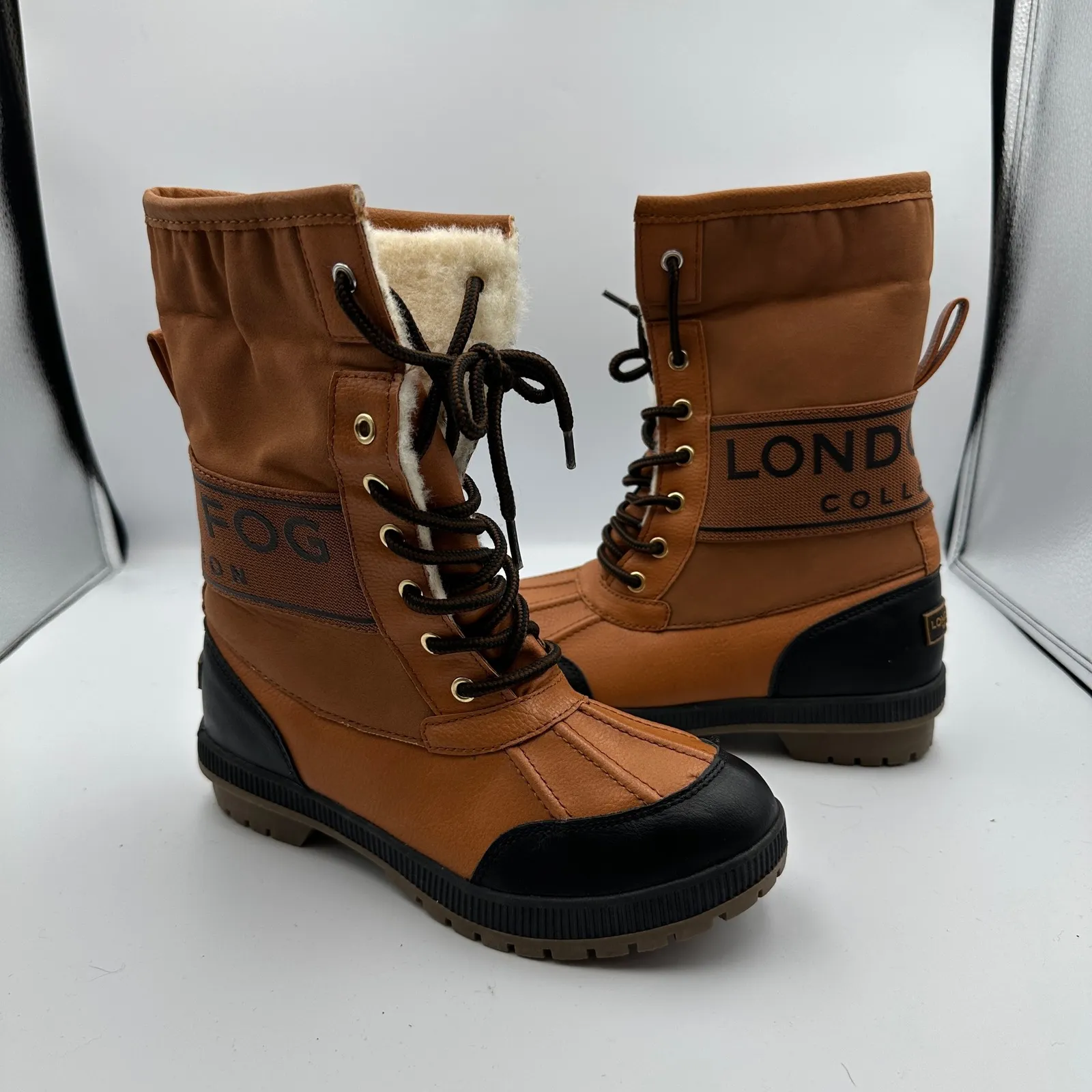 London Fog Collection‎ Mely Winter Boots Women's 6 Duck Brown Faux Fur - Image 8