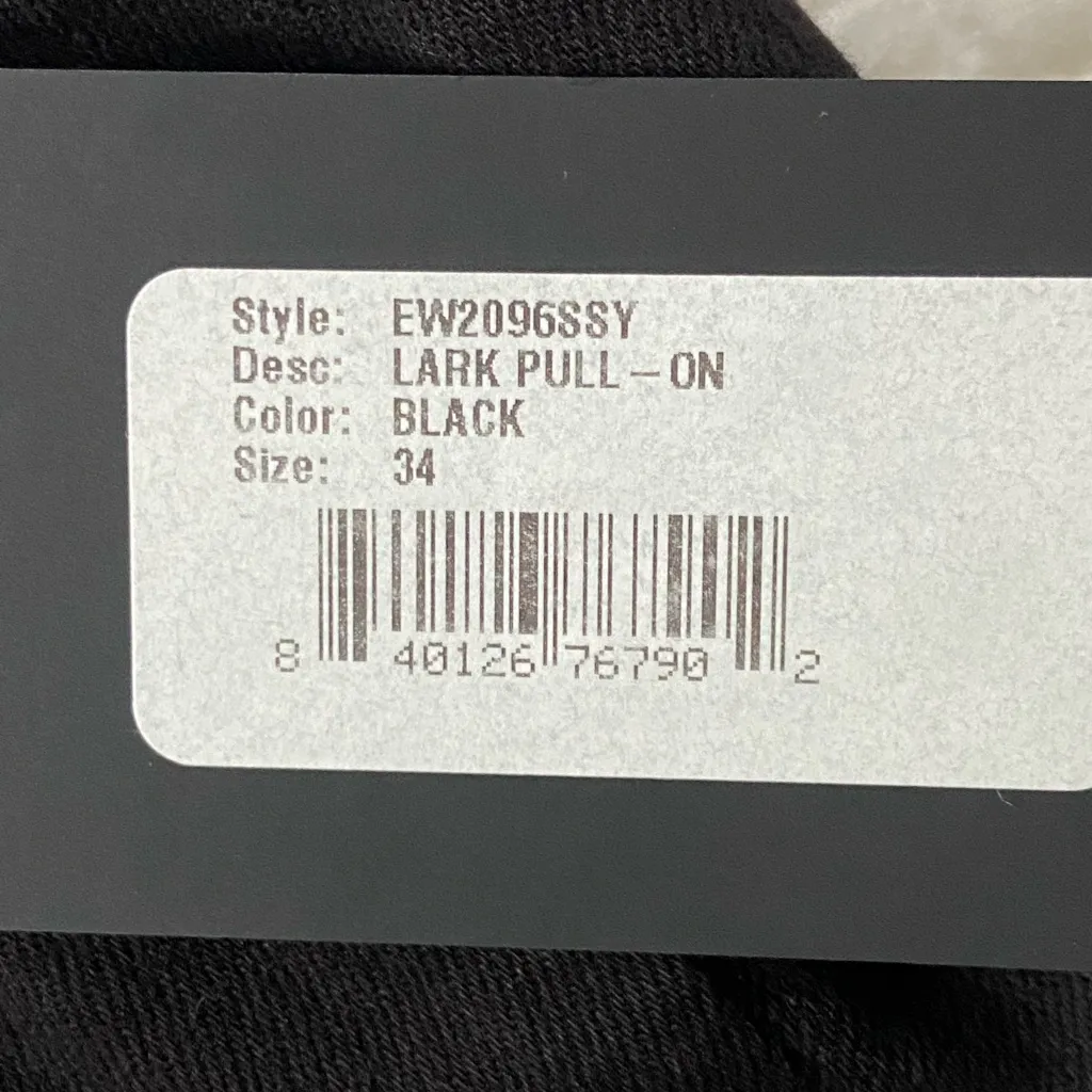 Edwin Lark Pull On Jet Black Boot Cut Side Zipper Jeans Size 34 Minimalist - Image 6