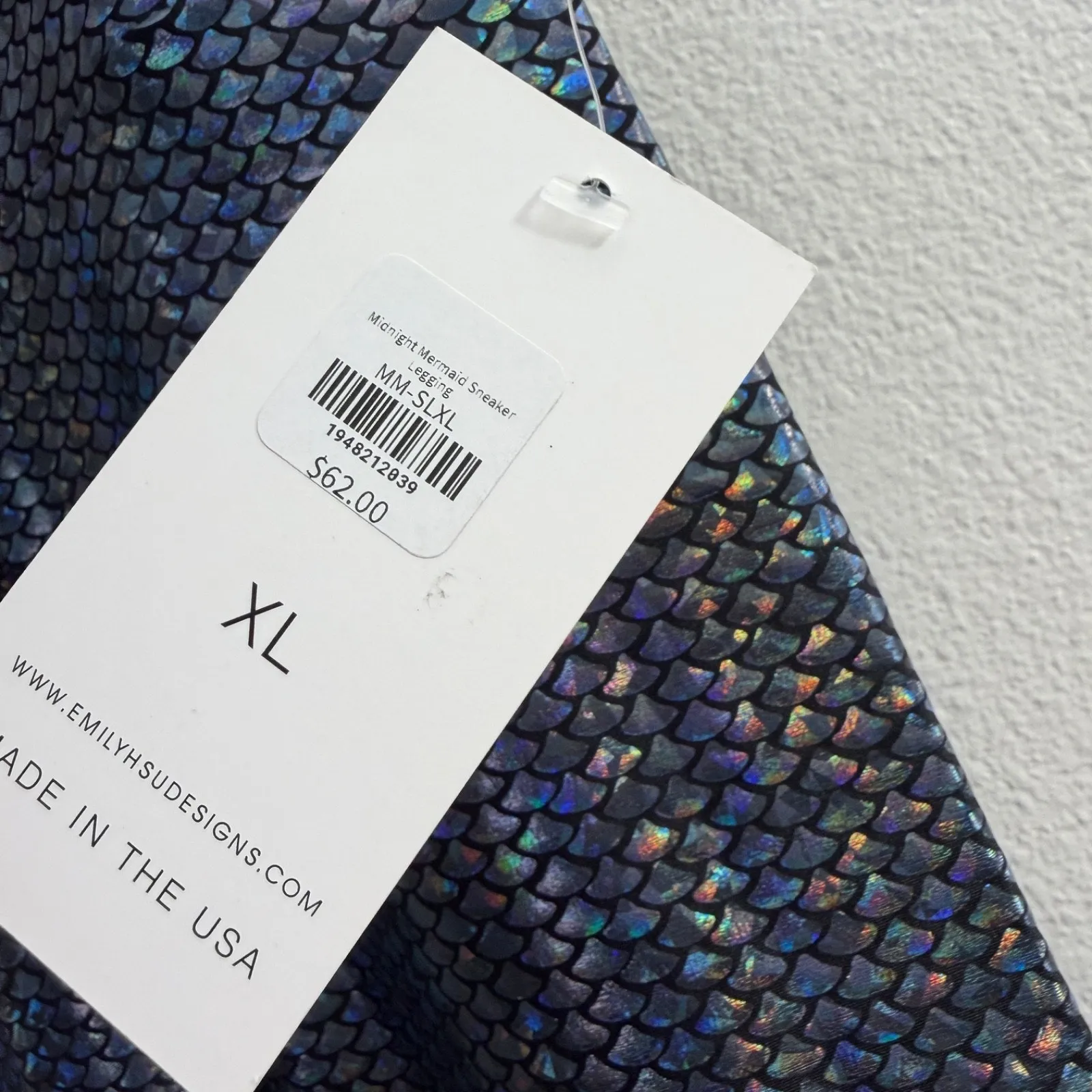 Emily HSU Designs Sneaker Leggings Womens XL Midnight Mermaid Iridescent NWT - Image 7