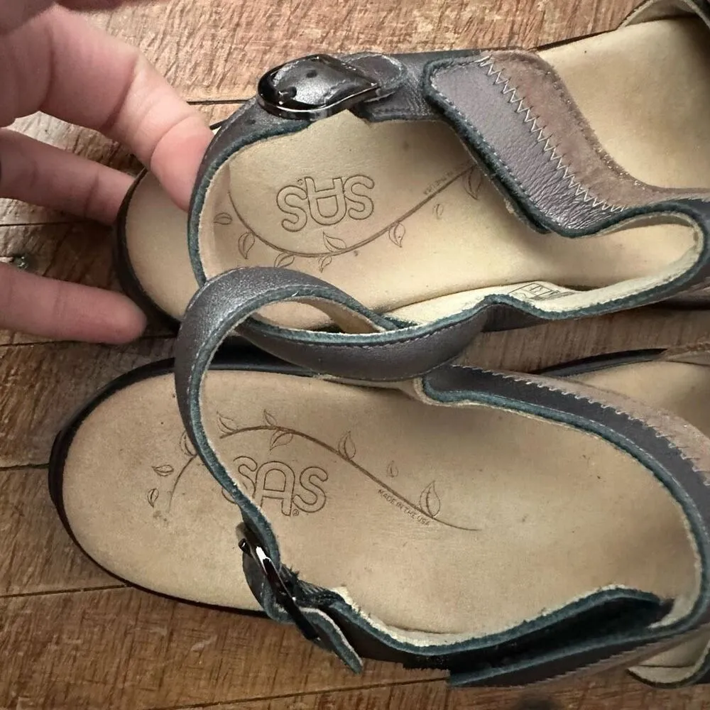 SAS strappy gray copper ortho sling back contour 8.5 sandals - Image 4