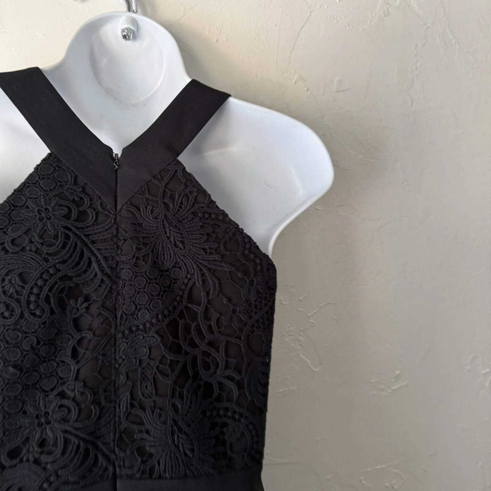 Rebecca Taylor Dress Womens 0 Black Guipure Lace Sleeveless Fit Flare Party - Image 4