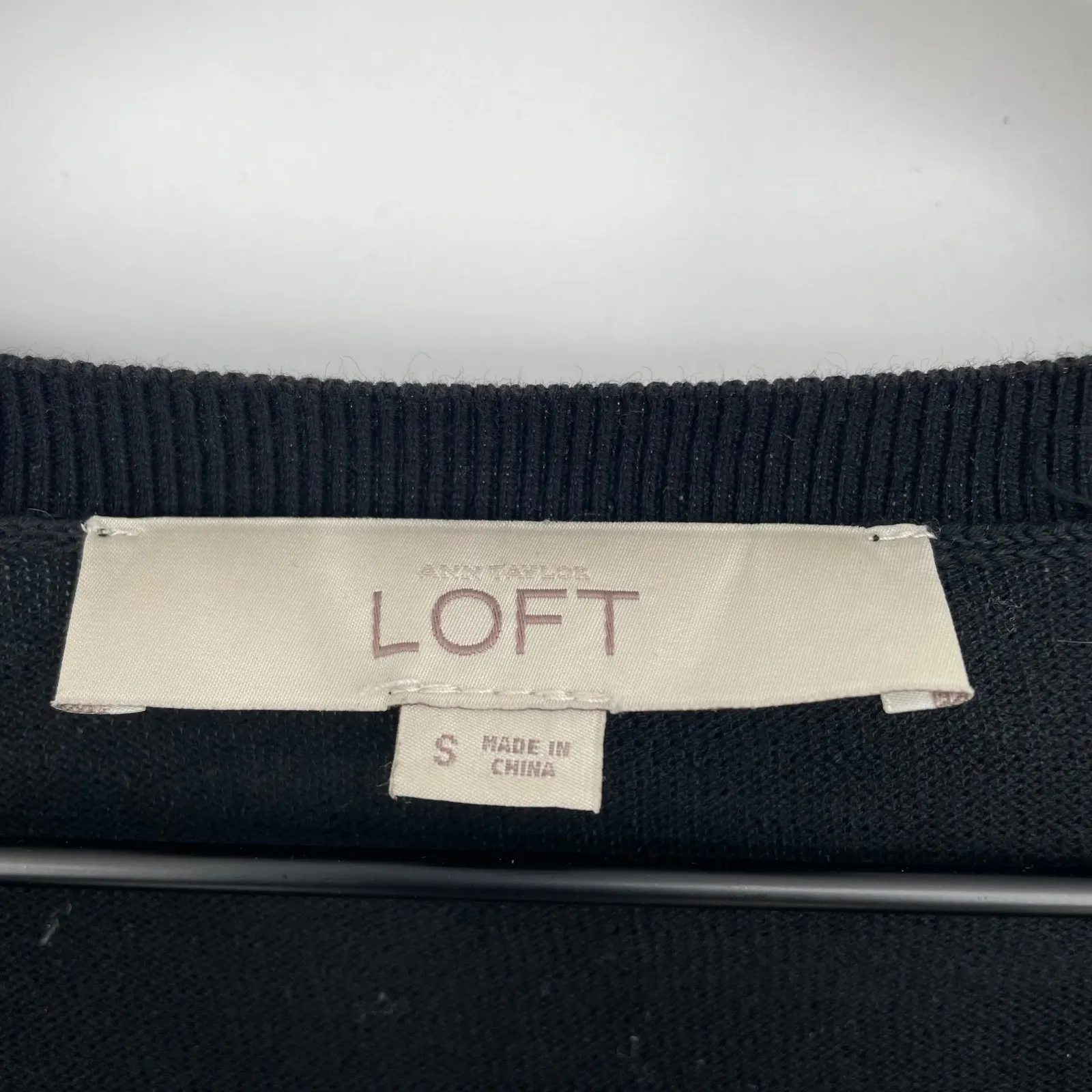 LOFT Black Button Front Cardigan Sweater Long Sleeve Size S - Image 3