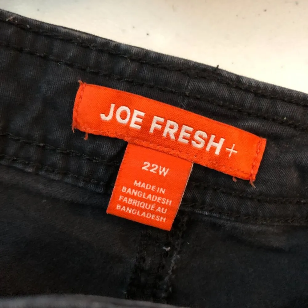 Joe Fresh Womens Casual Black Shorts Cotton Stretch 22W - Image 3