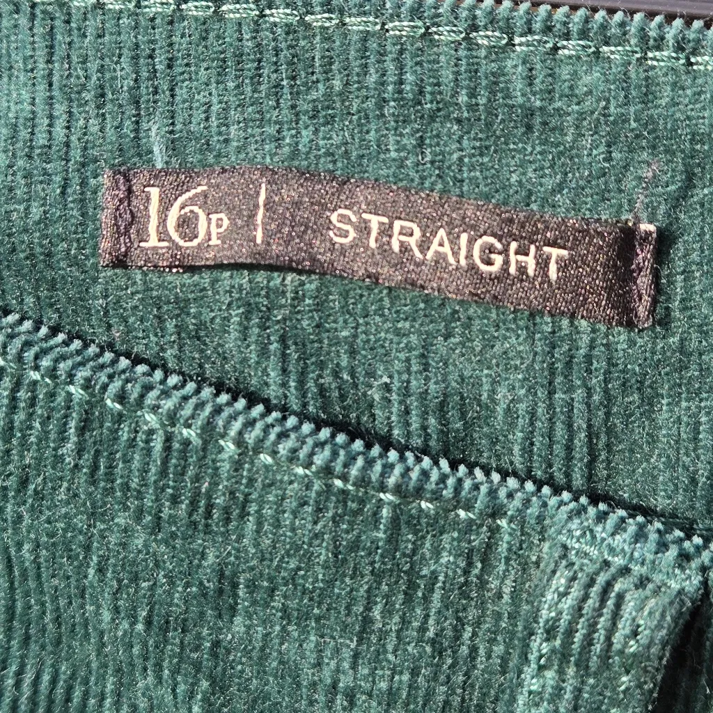 NEW Talbots Green Stretch Curvy Corduroy Straight leg Pants Size 16P - Image 9