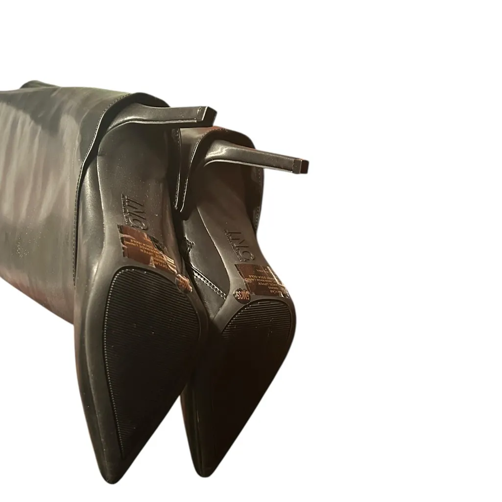 INC Black Cuffed Shaft Pointed Toe Boots(Size 5M) - Image 6