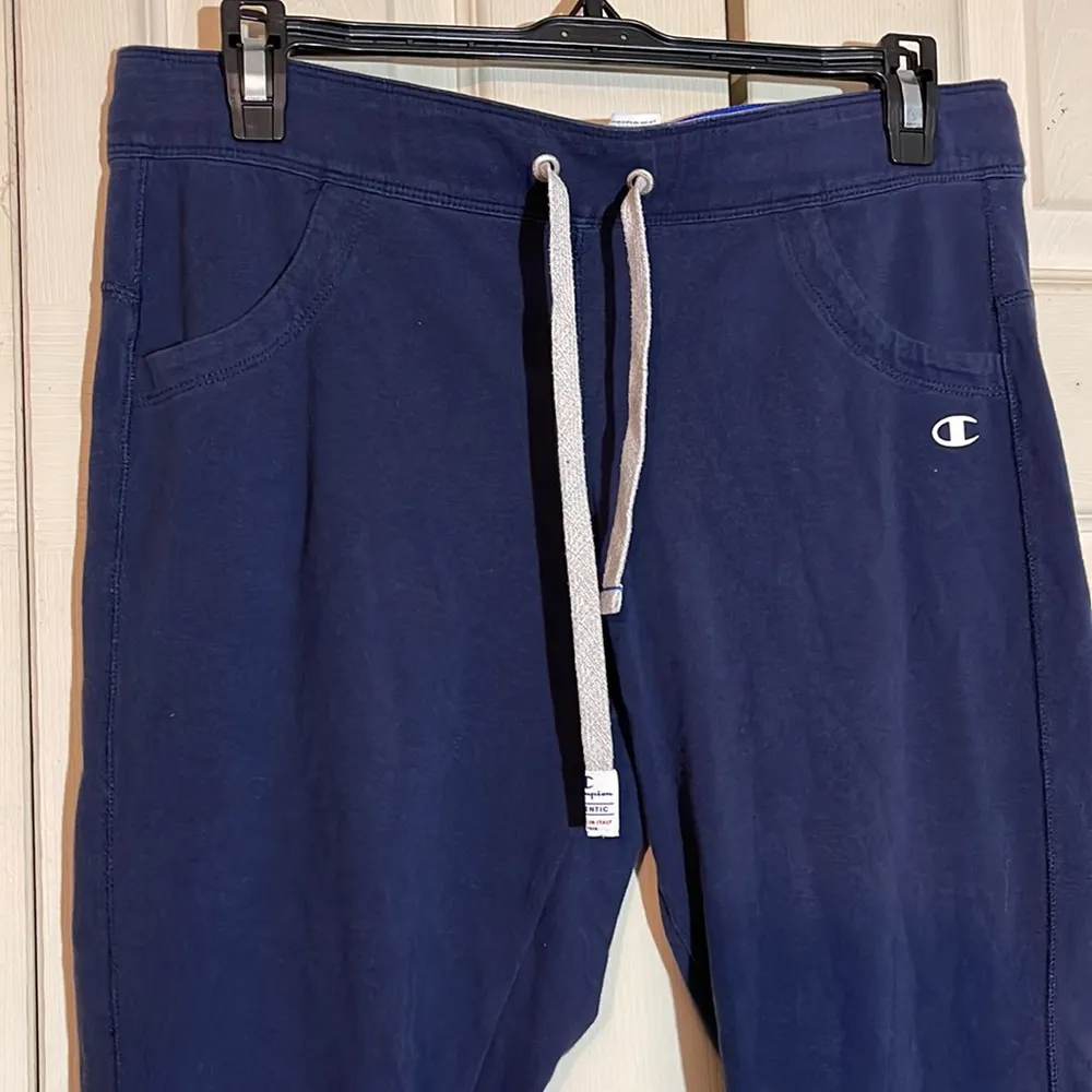 Champion Vintage 1990s Y2K Capri Length Dark Navy Blue Athletic Pants XL - Image 5