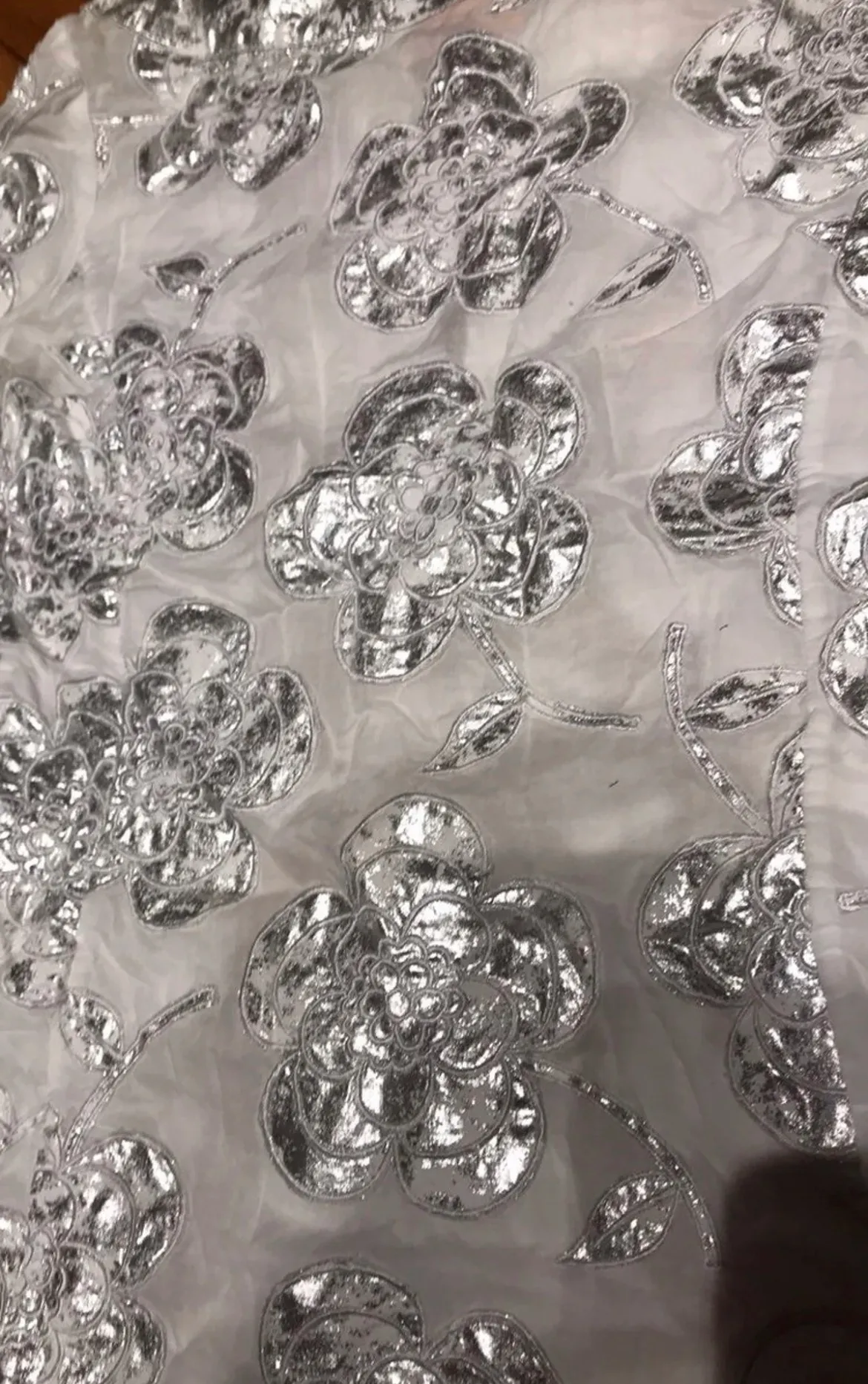 Floral Aplique 3D shiny metallic Shirt Tunic boho - Image 4