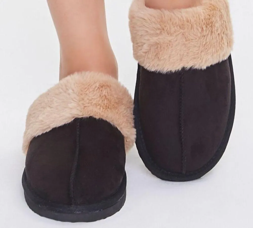 FOREVER 21 Faux Suede Plush Insole Slippers - Image 2
