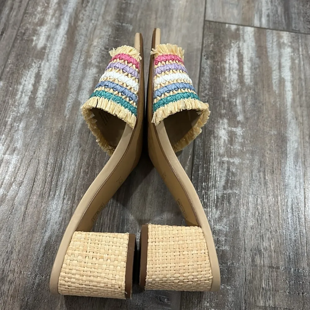 J.Crew Faux Raffia Block Heel Mule Sandal 8 - Image 6