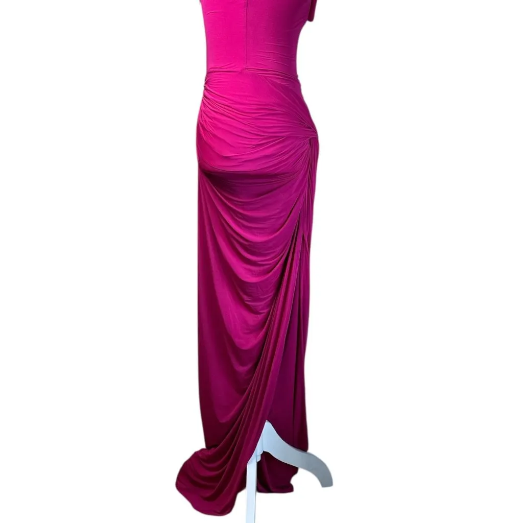 SILVIA TCHERASSI Tori Dress in Fuchsia Medium New Womens Maxi Gown Pink - Image 6