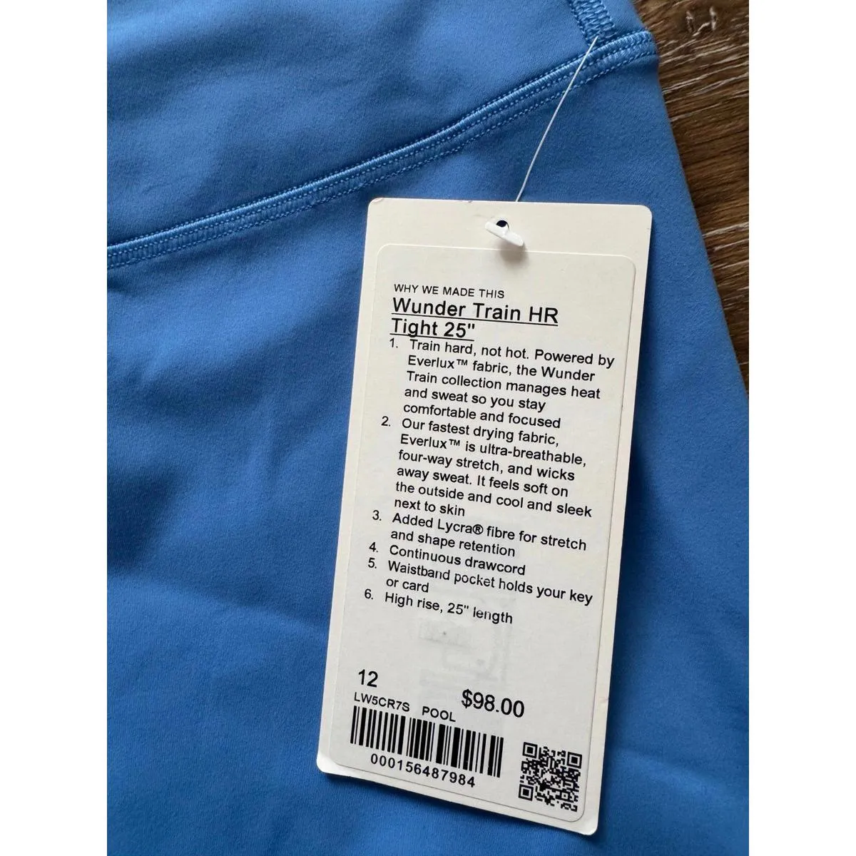 Lululemon Wunder Train High Rise 25” Pool Party Size 12 NWT - Image 5