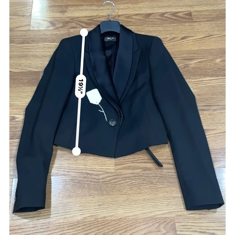Amiri Black Double Collar Cropped Blazer Jacket women’s 42 Size undefined - Image 7