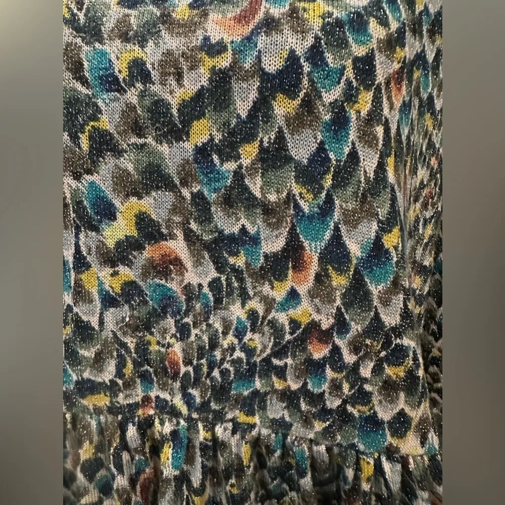 Cocomo Shimmer Long Sleeve Mini Dress Plus Size 1X Green - Image 5