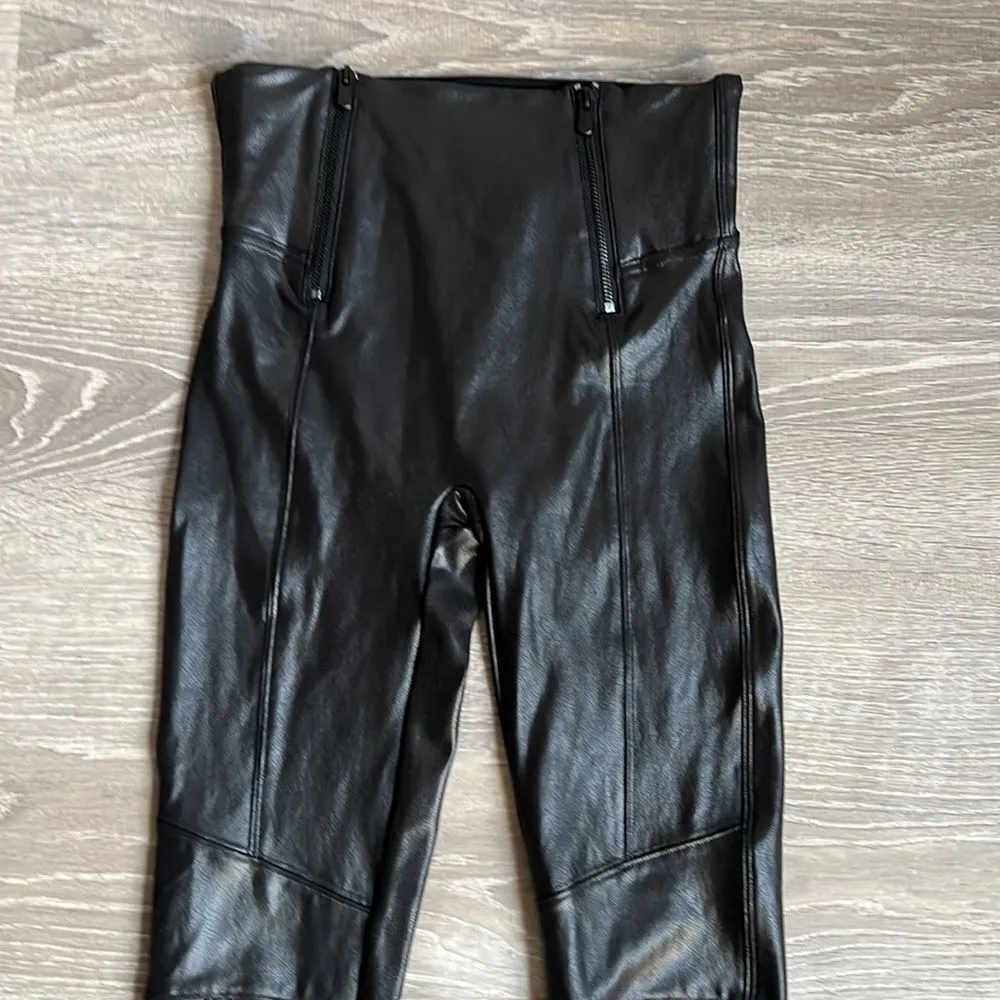 Spanx  faux leather Hip Zip Leggings - Image 6
