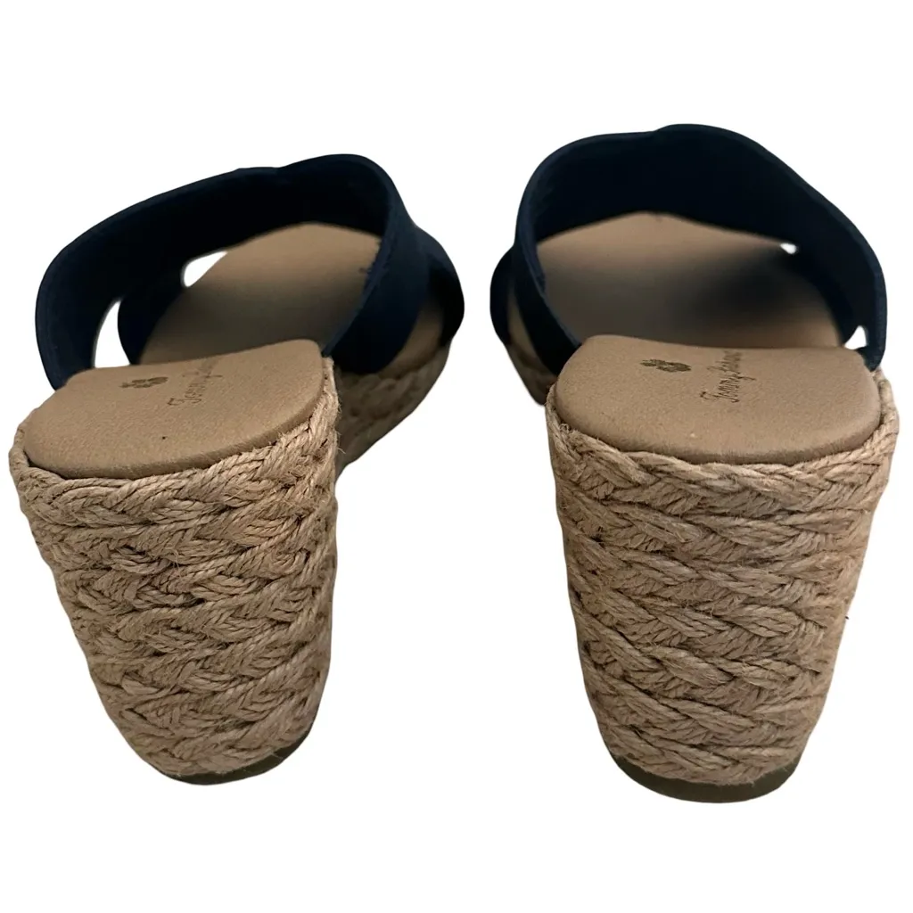Tommy Bahama "Suzette" Navy Blue Espadrille Jute Wedge Open Toe Sandals - Image 3