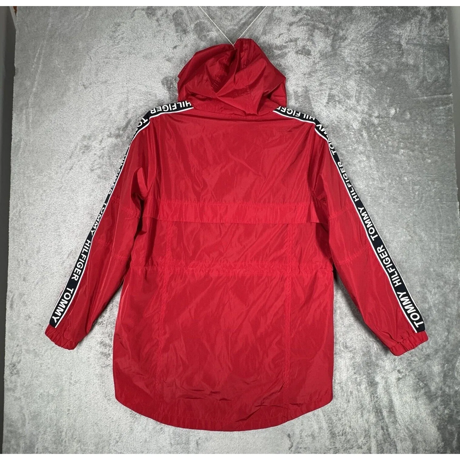 Tommy Hilfiger Jacket Womens Small Red Windbreaker Preppy‎ Nautical Streetwear - Image 3
