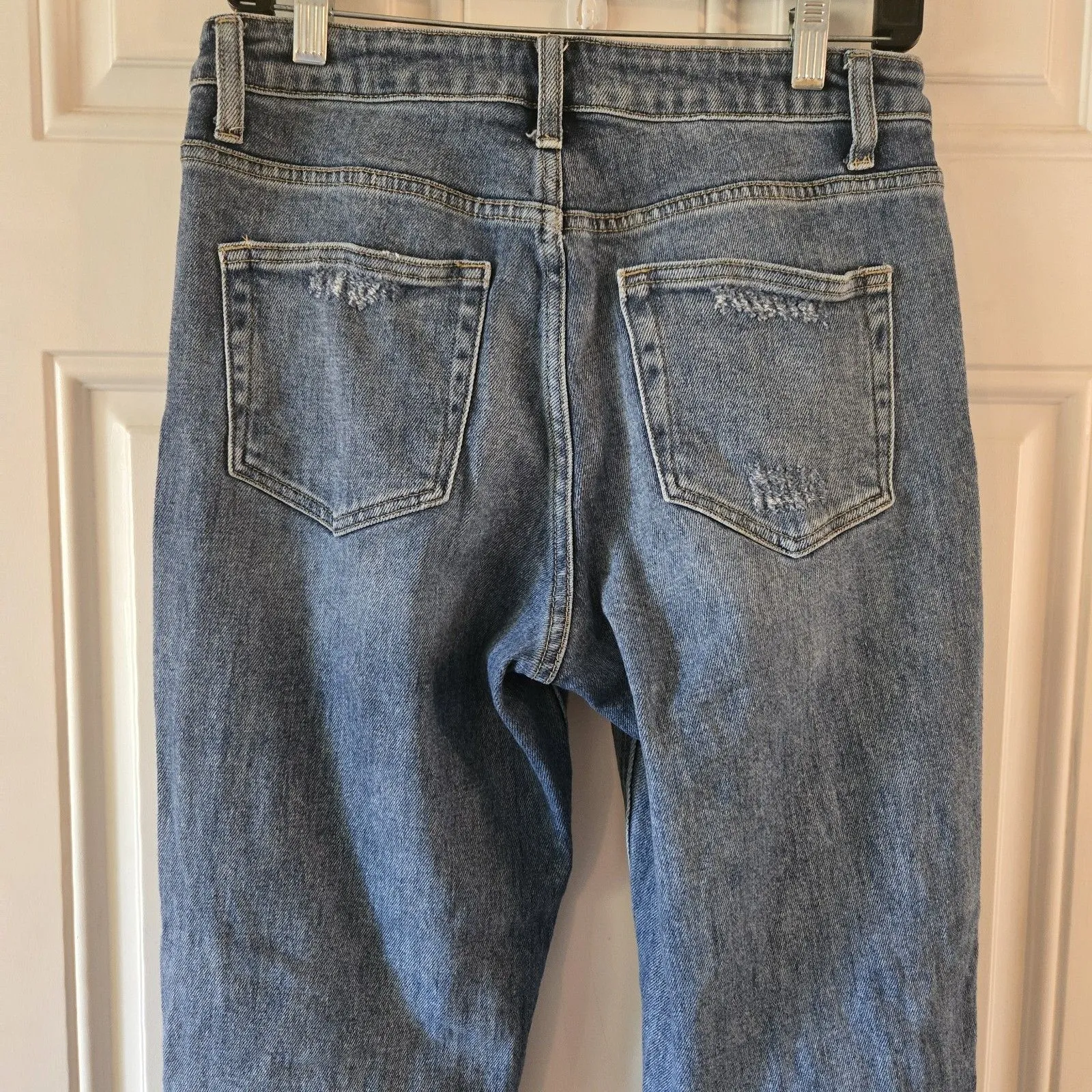 Altar’d State 28 Straight High Rise Distressed Women’s Jeans Frayed Hems Y2K - Image 5