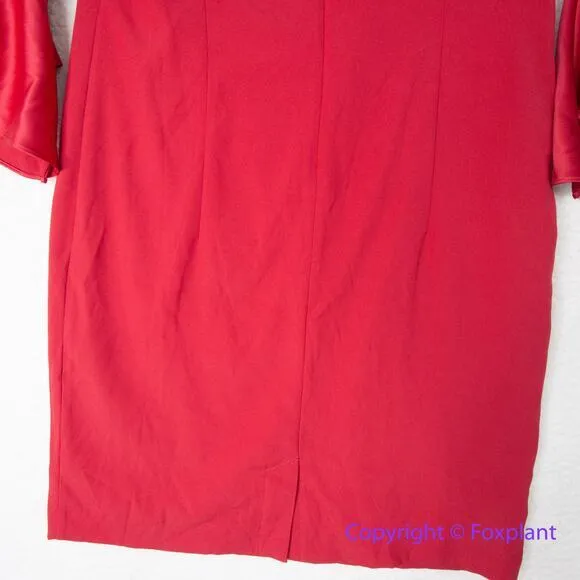 New! Chico's red flare bell sleeve sheath‎ dress, size L, Chico's size 2 - Image 11