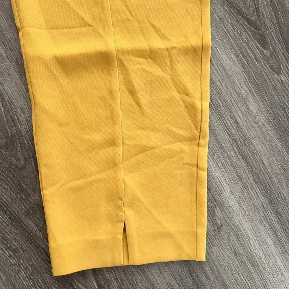 DVF DIANE VON FURSTENBERG Yellow Pants 15 Wilder crepe tapered Leg Ankle Elegant - Image 8