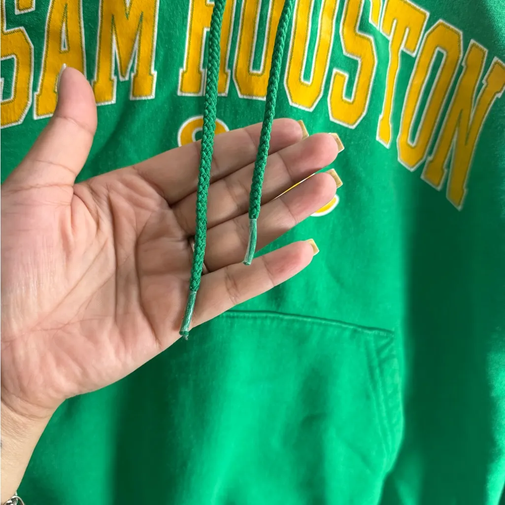Champion Unisex Green Hoodie with Yellow Sam Houston State Logo Size S - Image 4