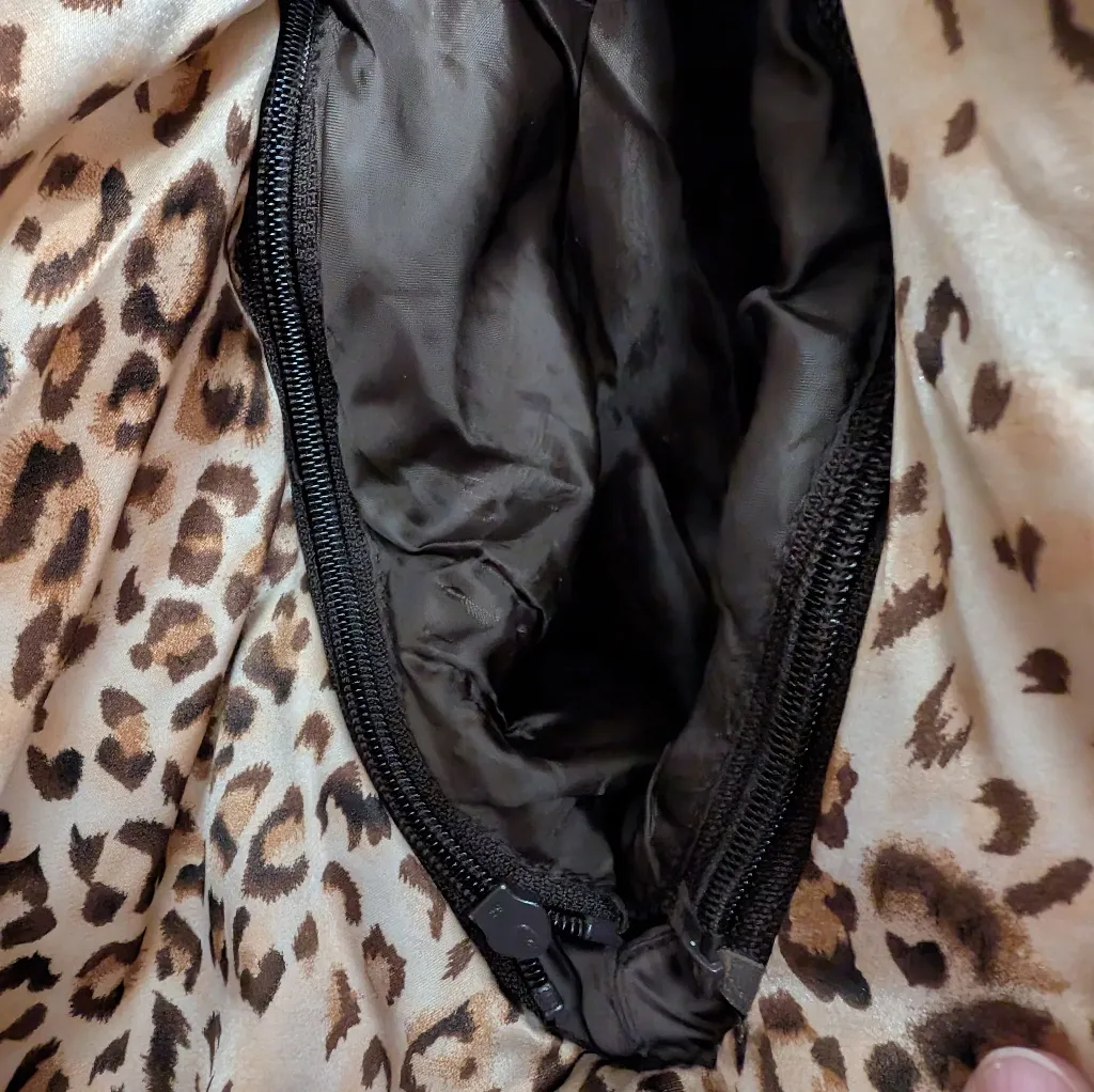 Y2K Baby Phat Convertible Puffer Jacket Women's Large Animal Print/Brown - Image 12