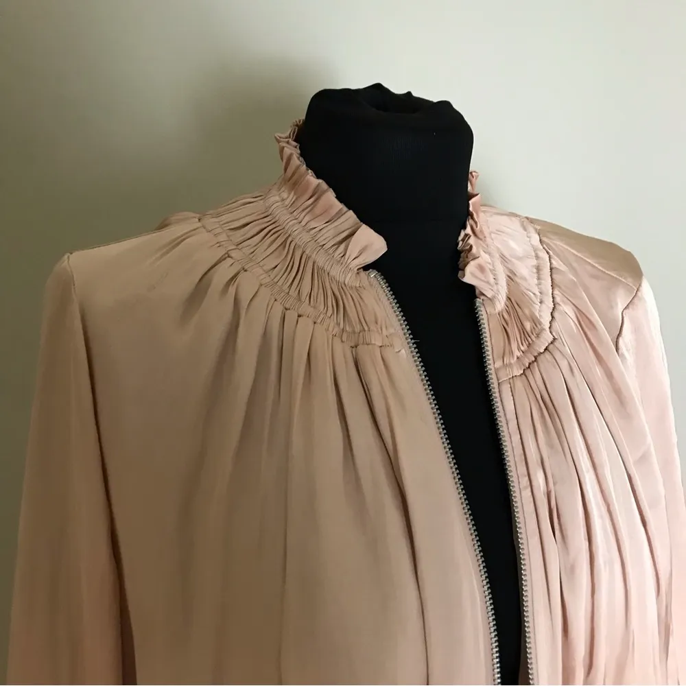 Chico’s Blush Pink Satin Bomber Jacket - Image 4
