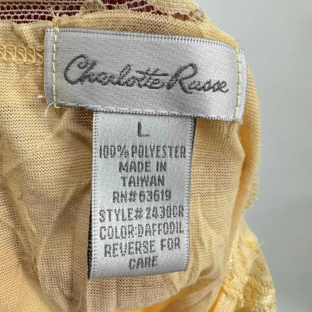 Y2K Butter Yellow Lace Trim Cami Tank Top Crinkle Fabric Charlotte Russe Large - Image 6