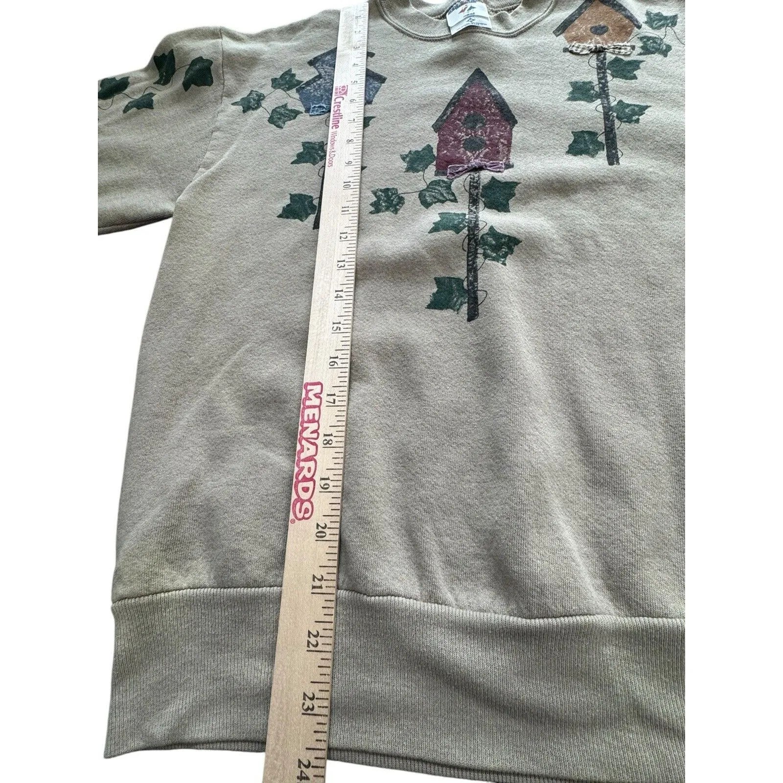 VTG 90s Birdhouse Leaf Crewneck Sweatshirt Brown Adult Large Pullover Granny Size M - Image 6