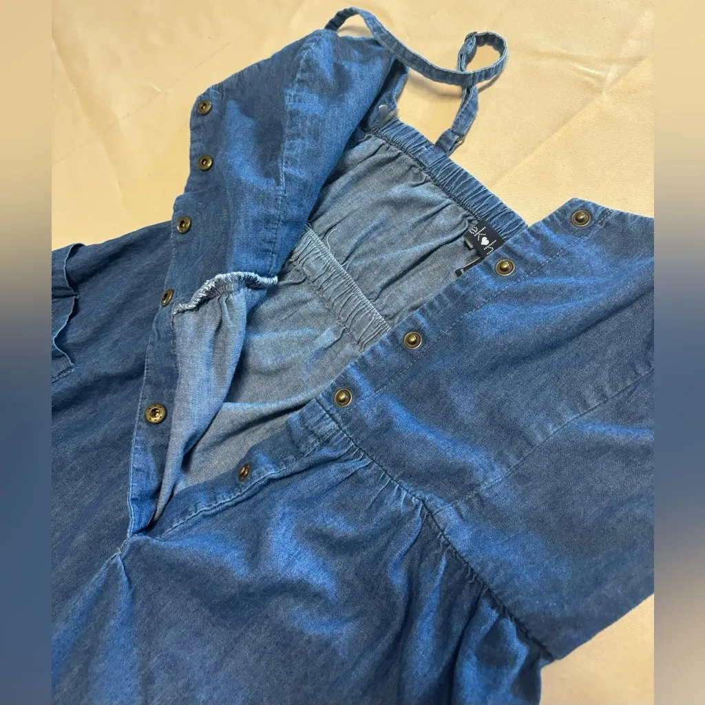 Denim Cotton Dress Snap Buttons Pockets Stretch Sz Small‎ - Image 8