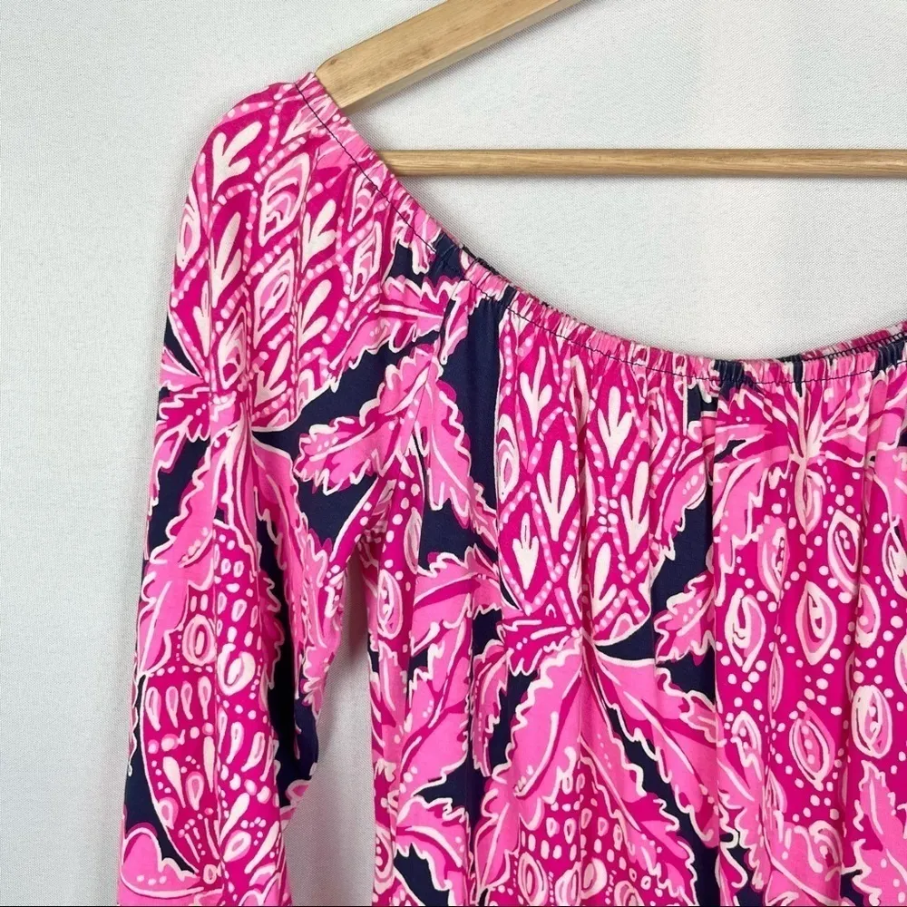 Lilly Pulitzer Lana Long Sleeve Romper Pink Coco Safari XS - Image 4