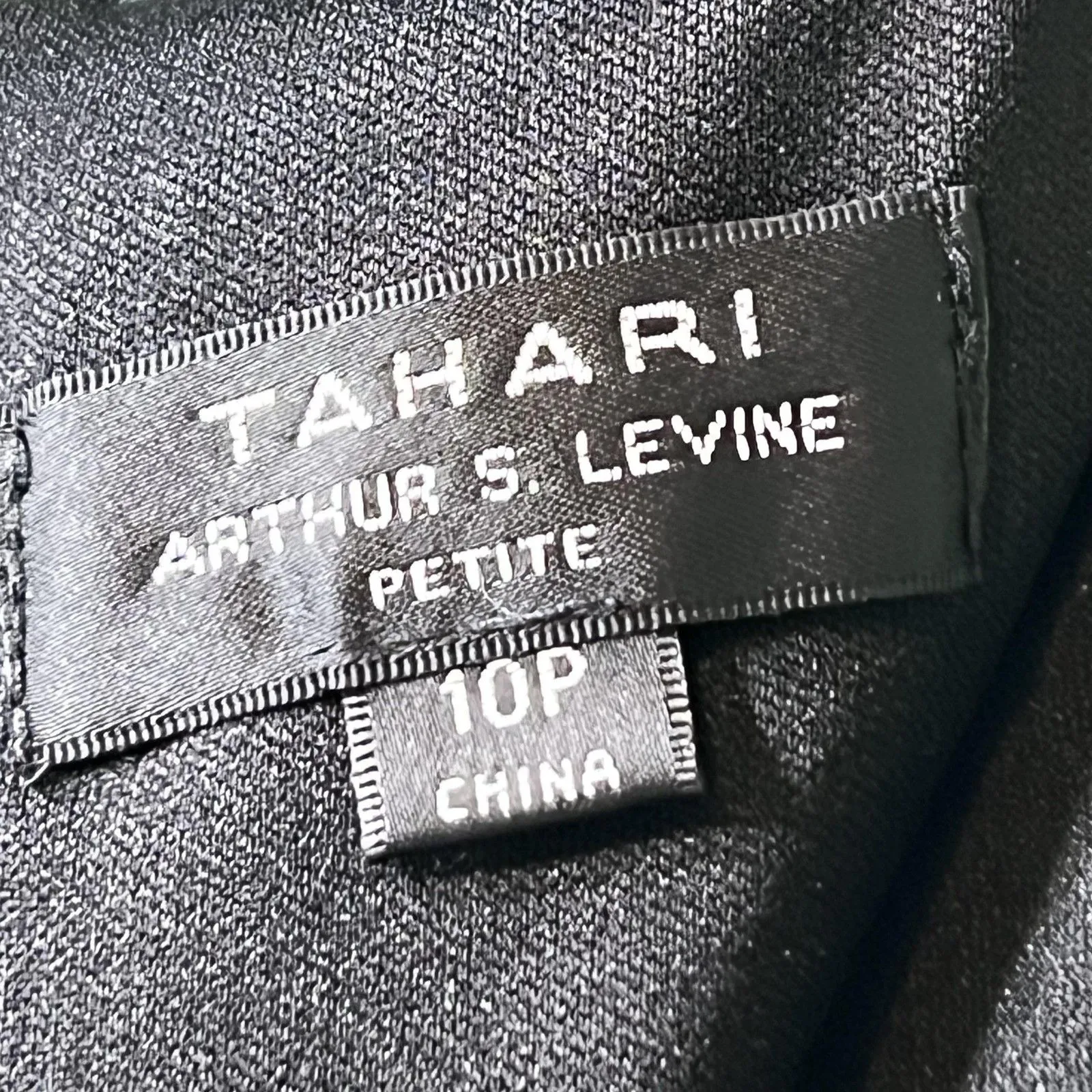 Tahari Arthur S. Levine Dress Womens Petite 10P Black Sheath Chain Tassel - Image 9