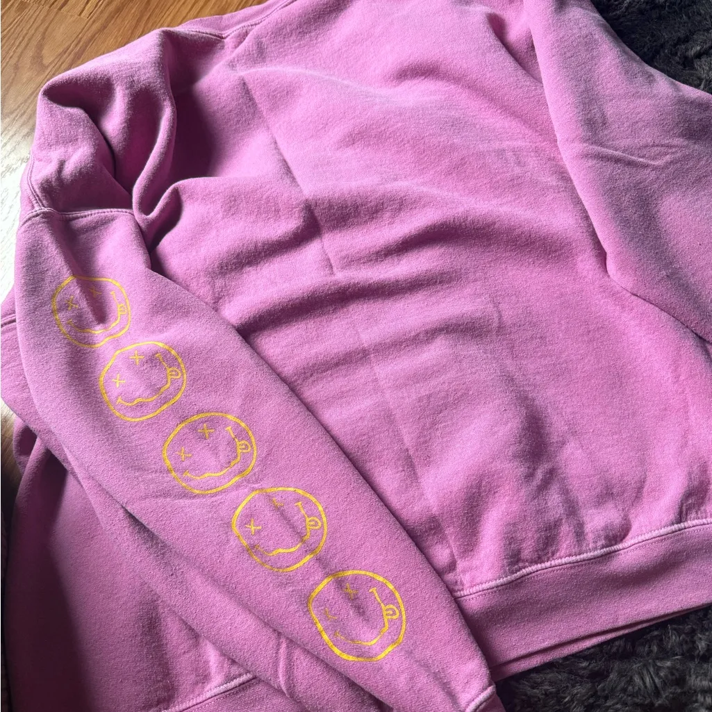Nirvana  Pink Fleece Lined Sweatshirt - Image 6