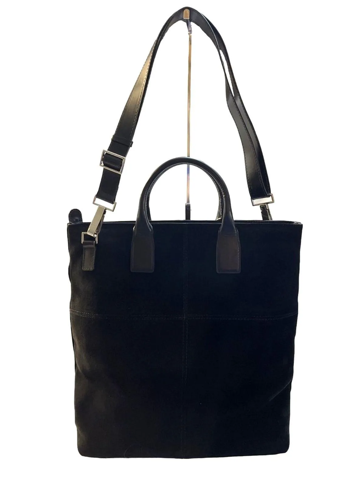 Gucci Tom Ford Vintage Made In Italy Black Suede Tote Bag Rago Bros Restored - Image 13