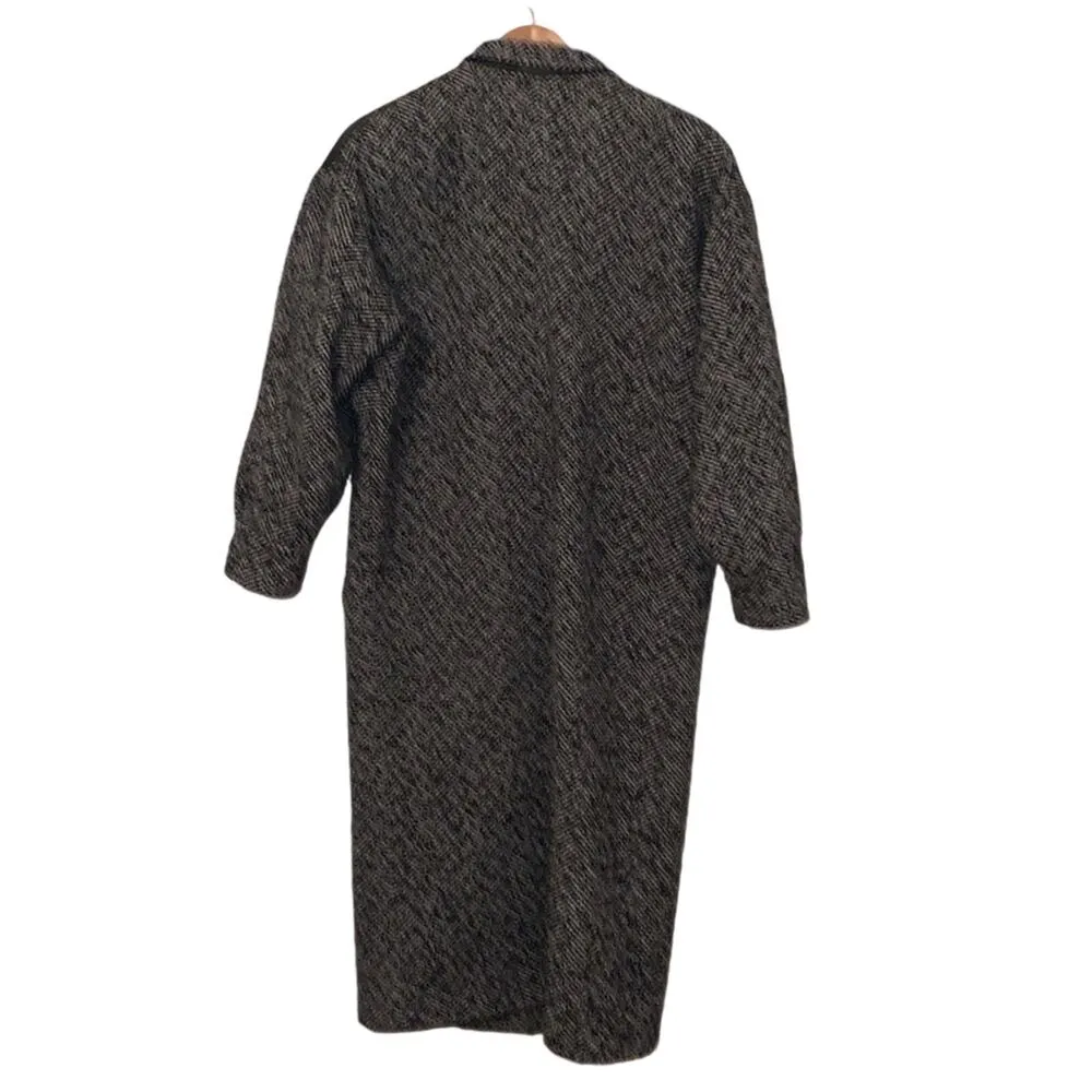 Vintage • Union Made • Leather and Houndstooth tweed Coat • Long coat • Evening Size XL - Image 9