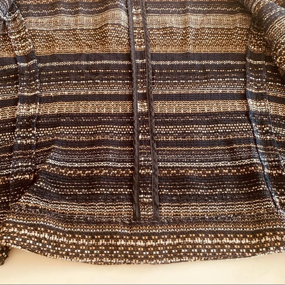 Betty Barclay black brown metallic tweed striped fitted jacket blazer size 10 - Image 5