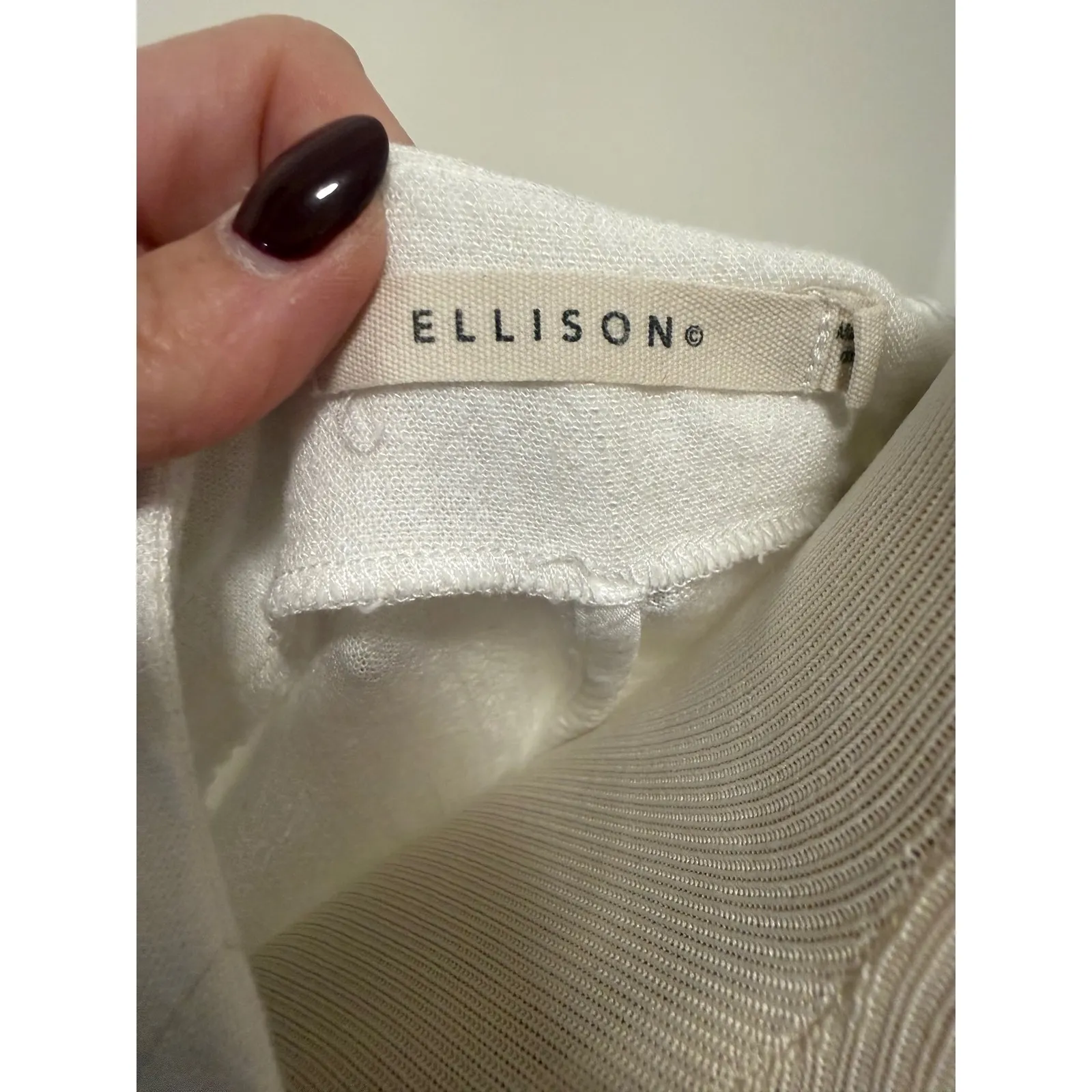 ELLISON Womens White Embroidered Button Front Vest Sleeveless L - Image 3