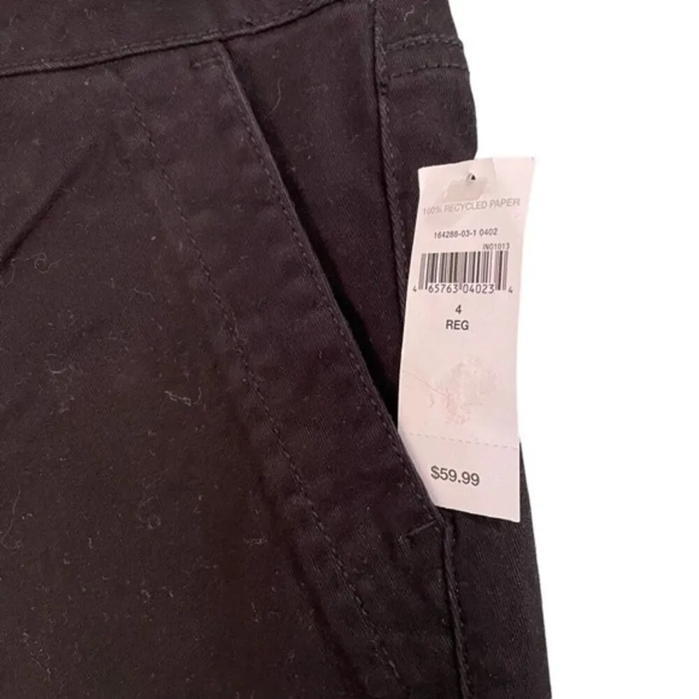 NWT GAP Pants Black Cargo Pocket Slim Khaki Straight Leg Chinos Women’s Size 4 - Image 3