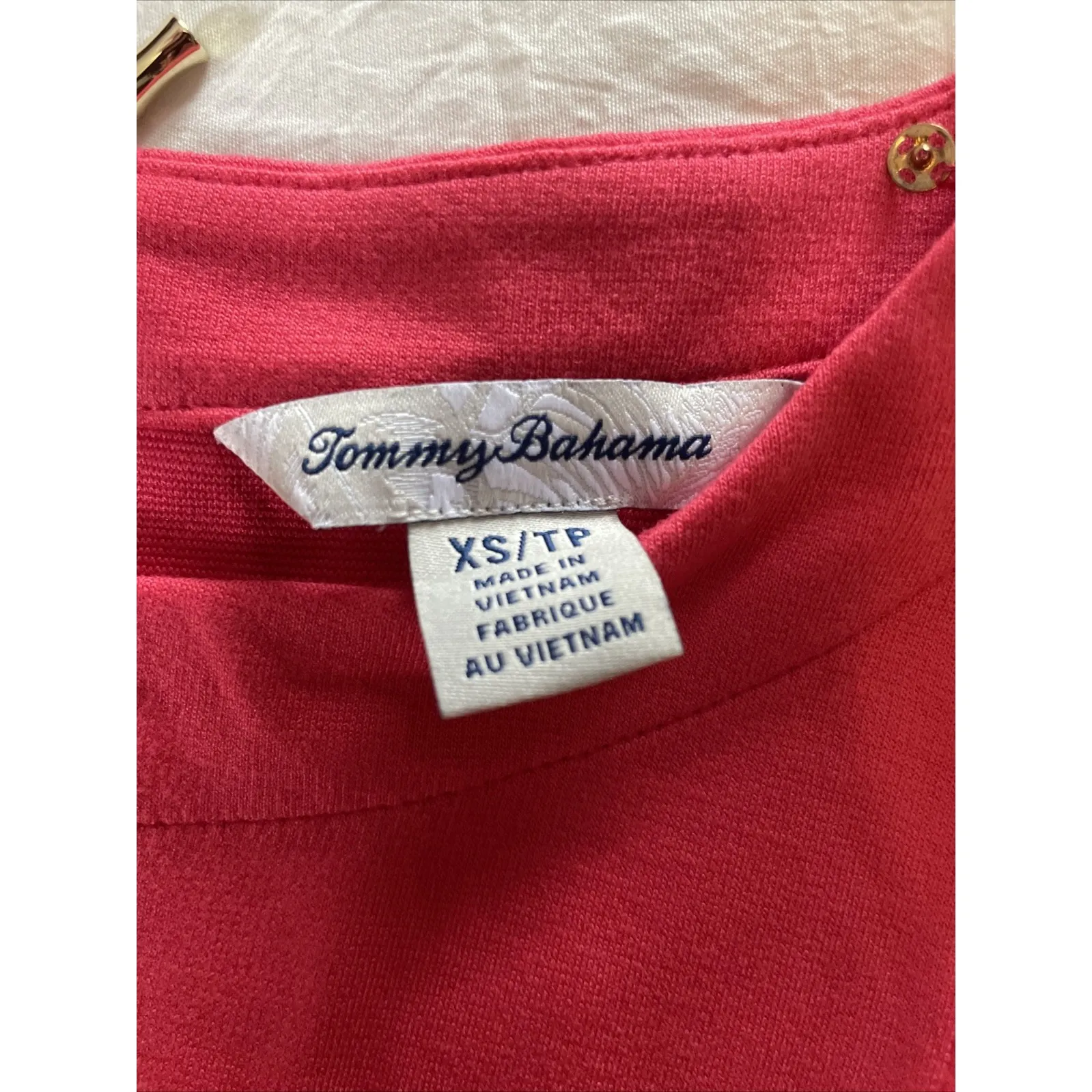 Tommy Bahama Coral Sleeveless XS Shirt Dress Summer Stretchy - Image 3