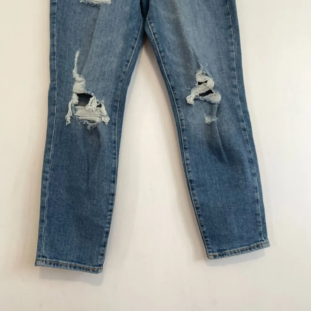 NEW NWT OLD NAVY High Waisted OG Straight Ripped Ankle Jeans Medium Cropped Crop - Image 7