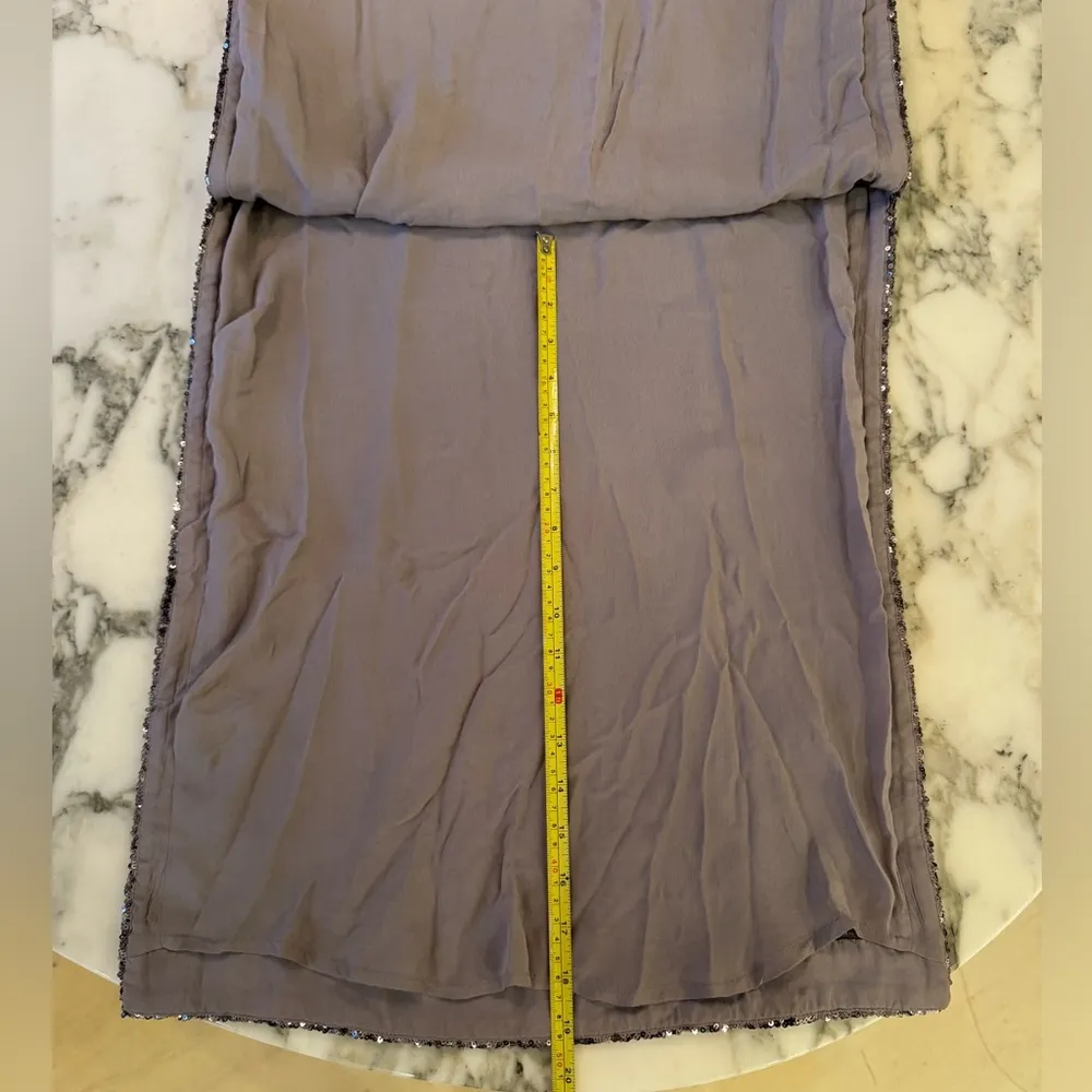 NWT J CREW SEQUIN FLOOR LENGTH SLIP DRESS SILVER SZ 0 Sold Out makeup inside - Image 9